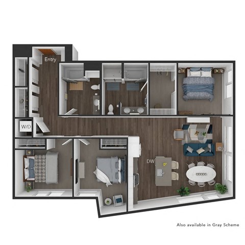 Heron Flats and Lofts 3x2 Floor Plan